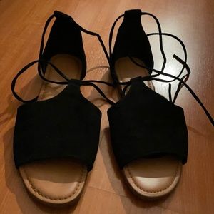 Black strap up sandals